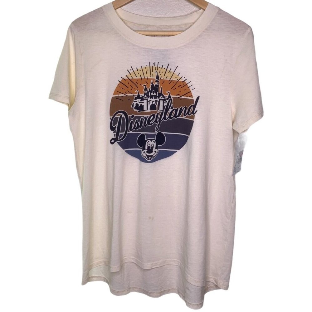 Disney Boutique XL Womens Ivory Disneyland Castle T Shirt Mickey Mouse